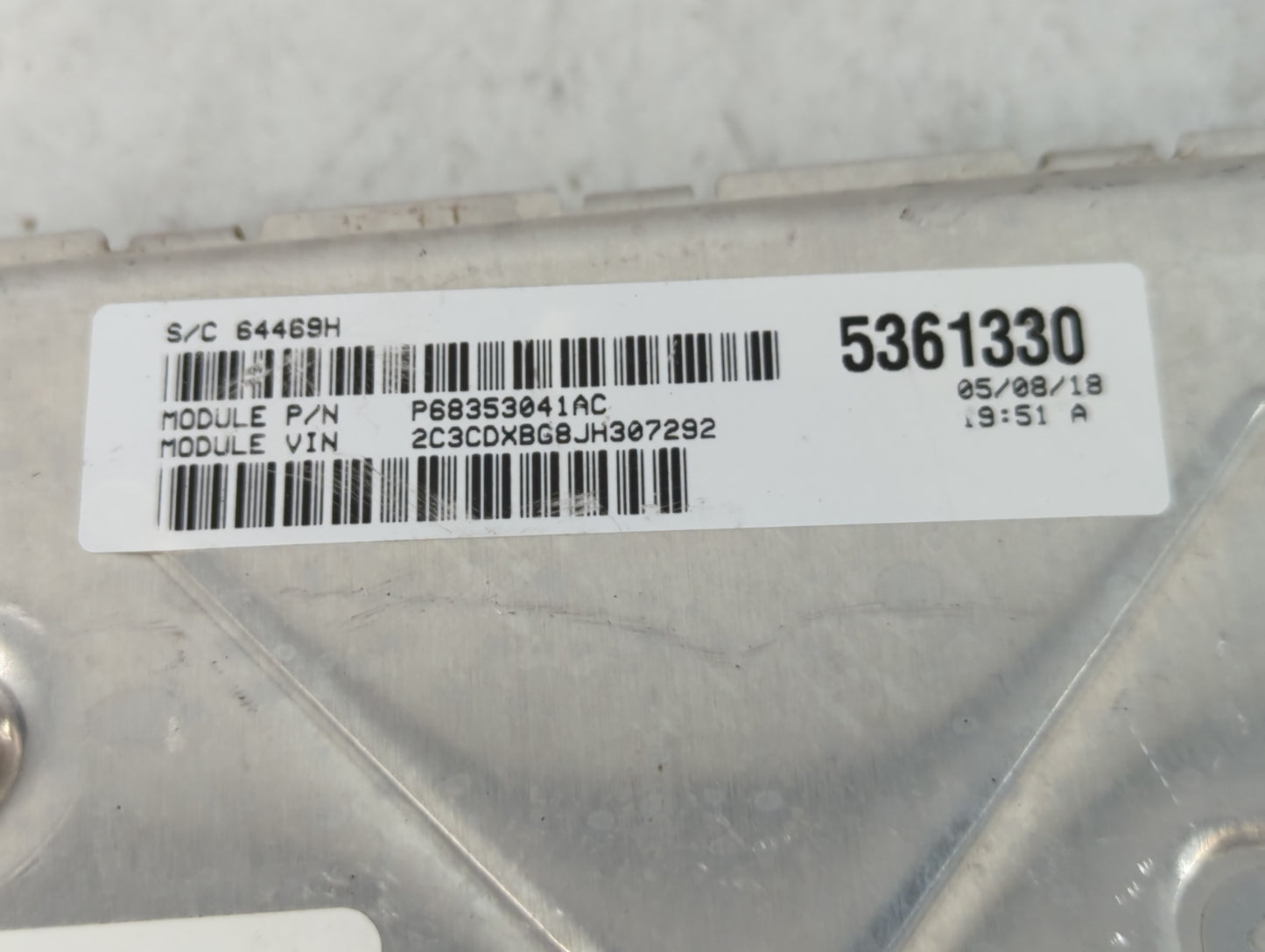 2018-2019 Dodge Charger PCM Engine Control Computer ECU ECM PCU OEM P/N:P68330904AA Fits Fits 2018 2019 OEM Used Auto Parts