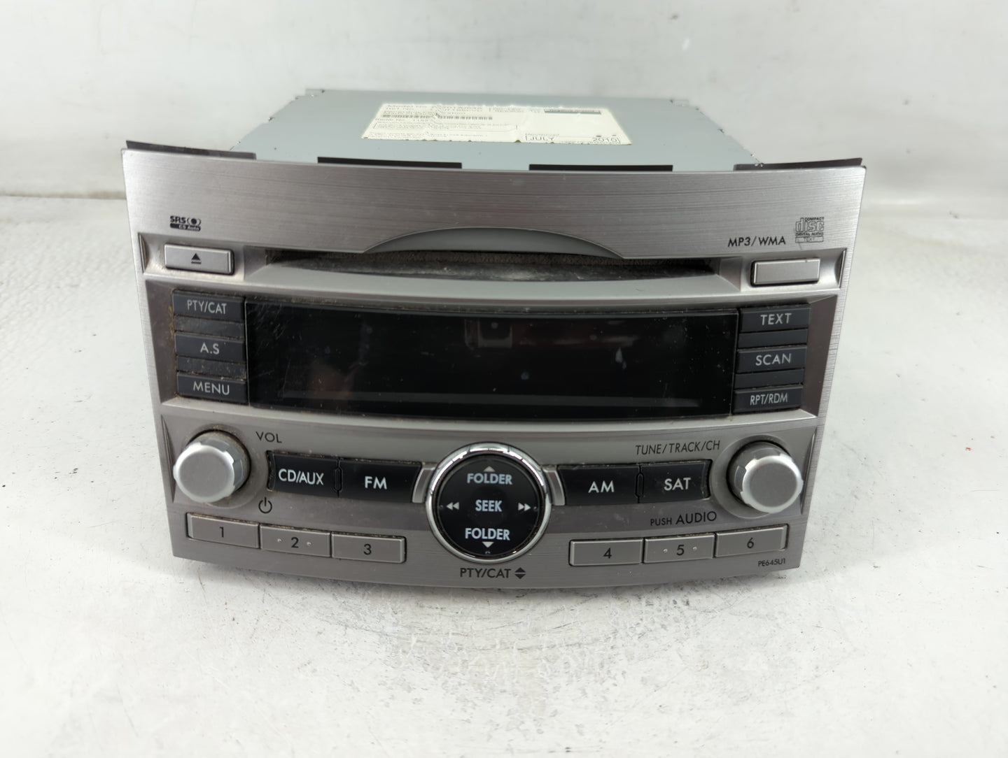 2010-2012 Subaru Legacy Radio AM FM Cd Player Receiver Replacement P/N:86201AJ64A Fits Fits 2010 2011 2012 OEM Used Auto Parts - Oemusedautoparts1.com