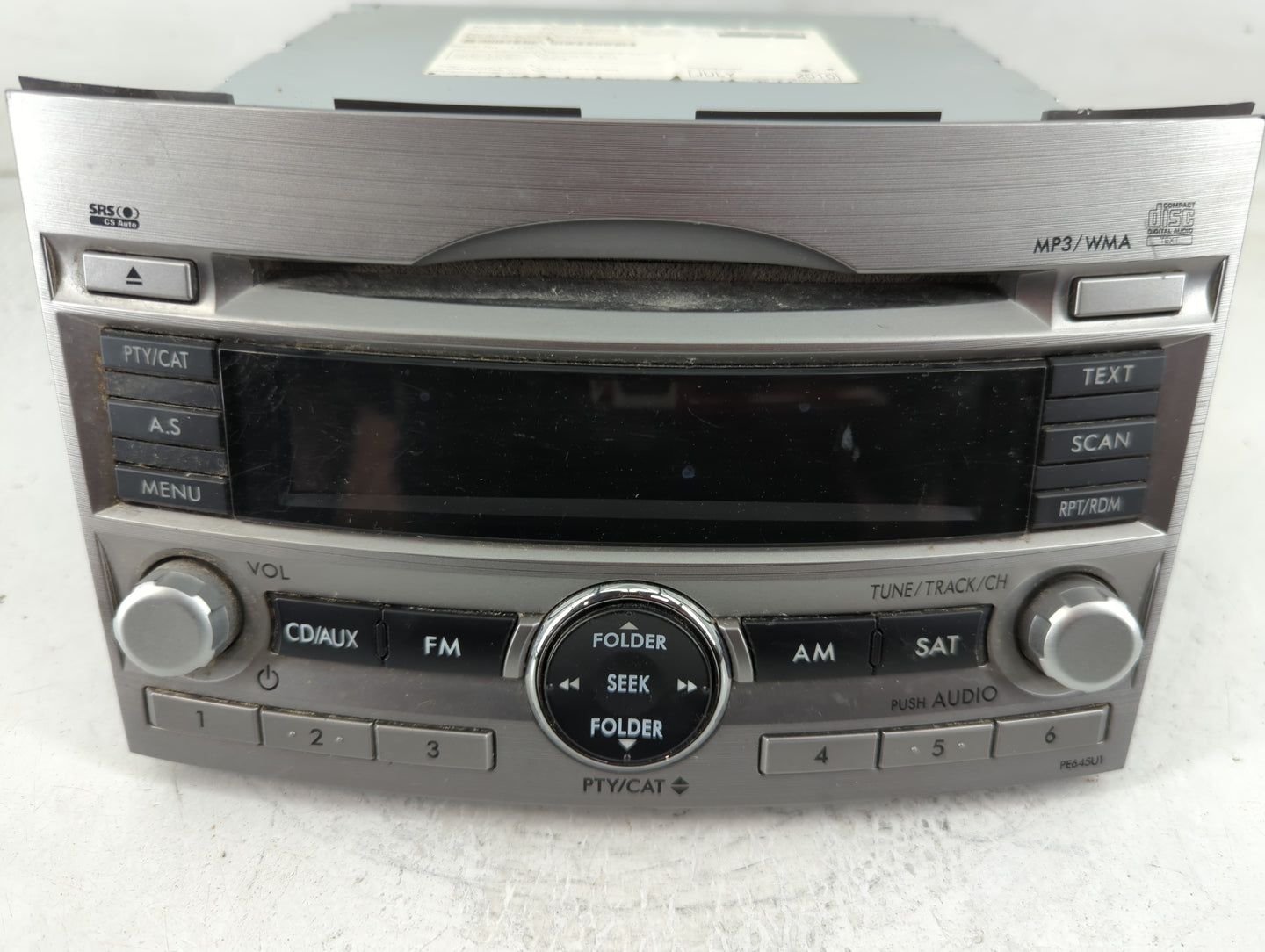 2010-2012 Subaru Legacy Radio AM FM Cd Player Receiver Replacement P/N:86201AJ64A Fits Fits 2010 2011 2012 OEM Used Auto Parts - Oemusedautoparts1.com