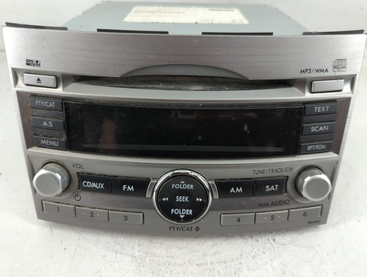 2010-2012 Subaru Legacy Radio AM FM Cd Player Receiver Replacement P/N:86201AJ64A Fits Fits 2010 2011 2012 OEM Used Auto Parts - Oemusedautoparts1.com