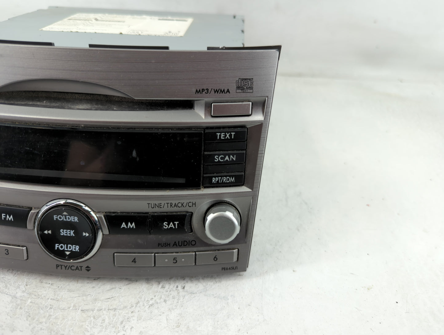 2010-2012 Subaru Legacy Radio AM FM Cd Player Receiver Replacement P/N:86201AJ64A Fits Fits 2010 2011 2012 OEM Used Auto Parts - Oemusedautoparts1.com