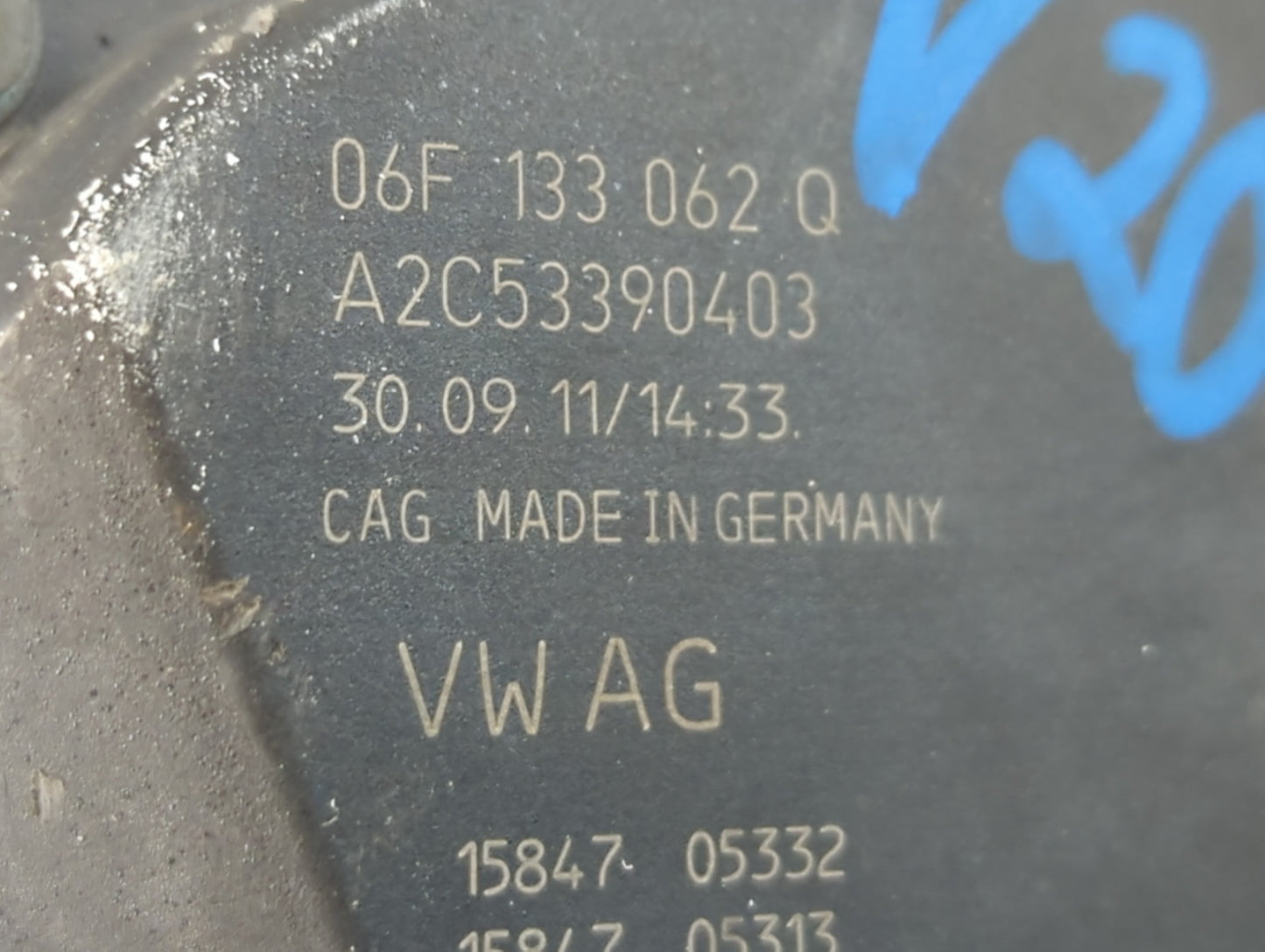 2012-2014 Volkswagen Beetle Throttle Body P/N:A2C53390403 06F 133 062 Q Fits OEM Used Auto Parts - Oemusedautoparts1.com