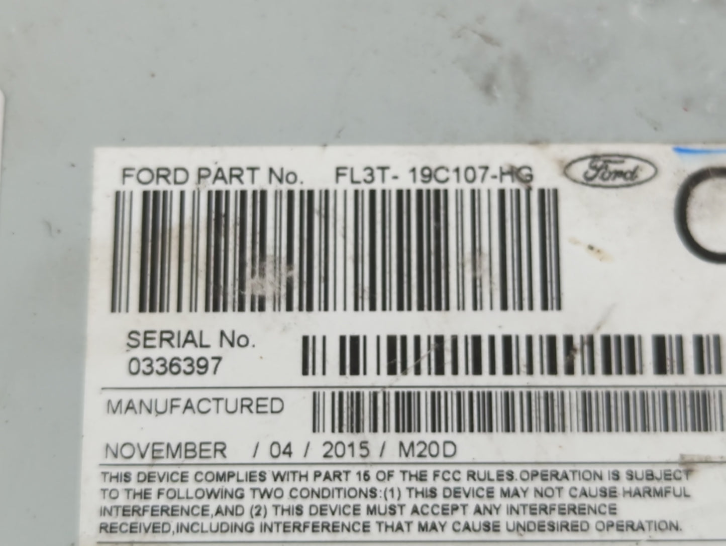 2015-2016 Ford F-150 Radio AM FM Cd Player Receiver Replacement P/N:FL3T-19C107-HG Fits Fits 2015 2016 OEM Used Auto Parts