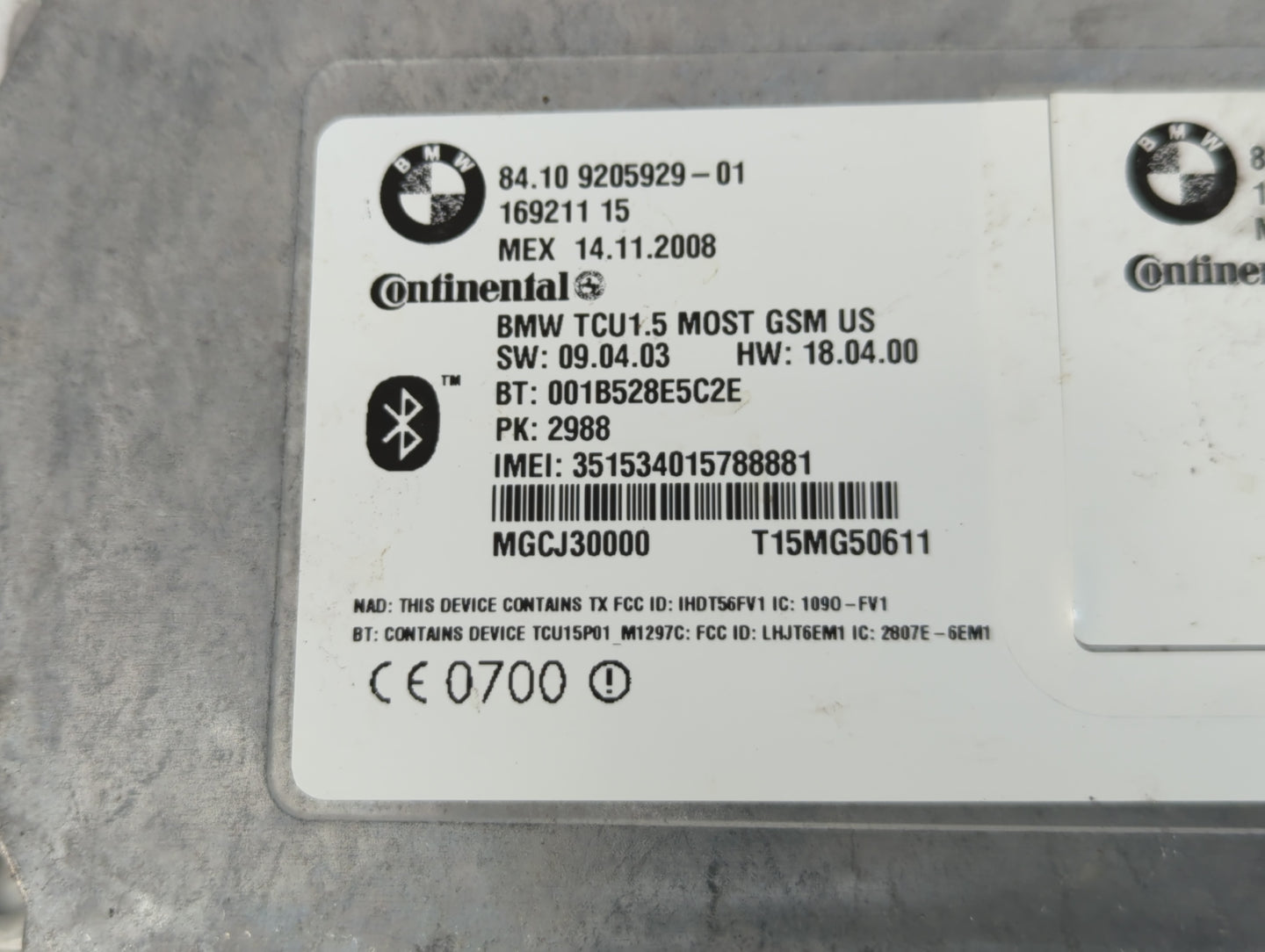 2006-2006 Bmw X5 Bluetooth Phone Communication Control Module Ccm Oem - Oemusedautoparts1.com
