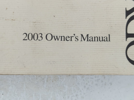 2003 Honda Odyssey Owners Manual Book Guide P/N:00X31-S0X-6401 OEM Used Auto Parts