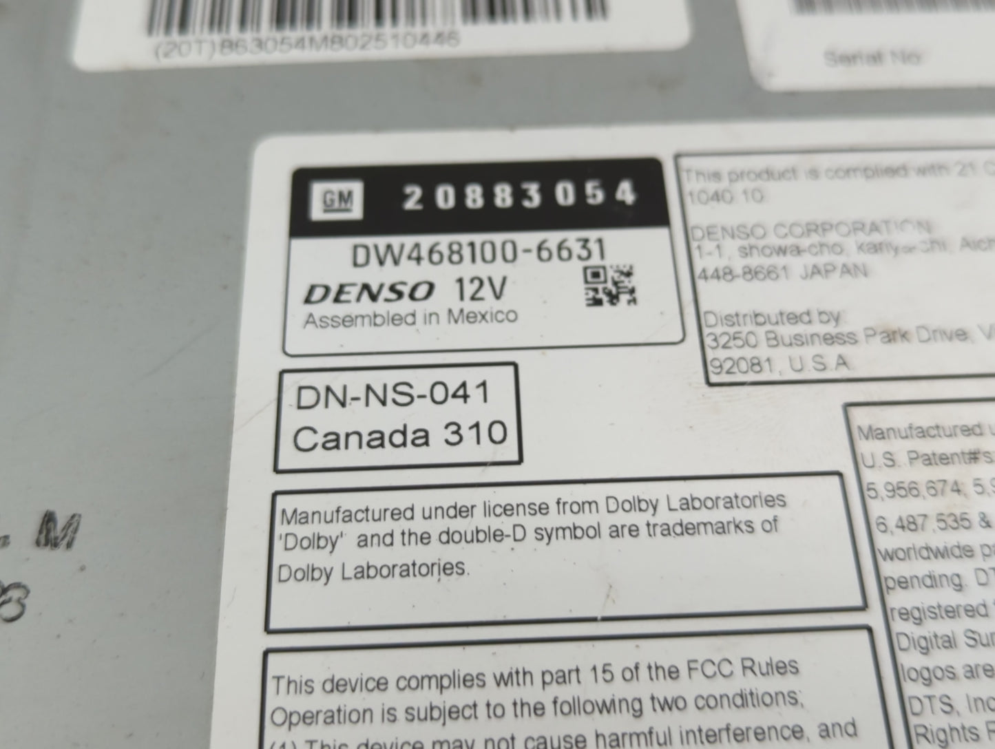 2011 Gmc Yukon Xl 1500 Radio AM FM Cd Player Receiver Replacement P/N:20883054 Fits OEM Used Auto Parts