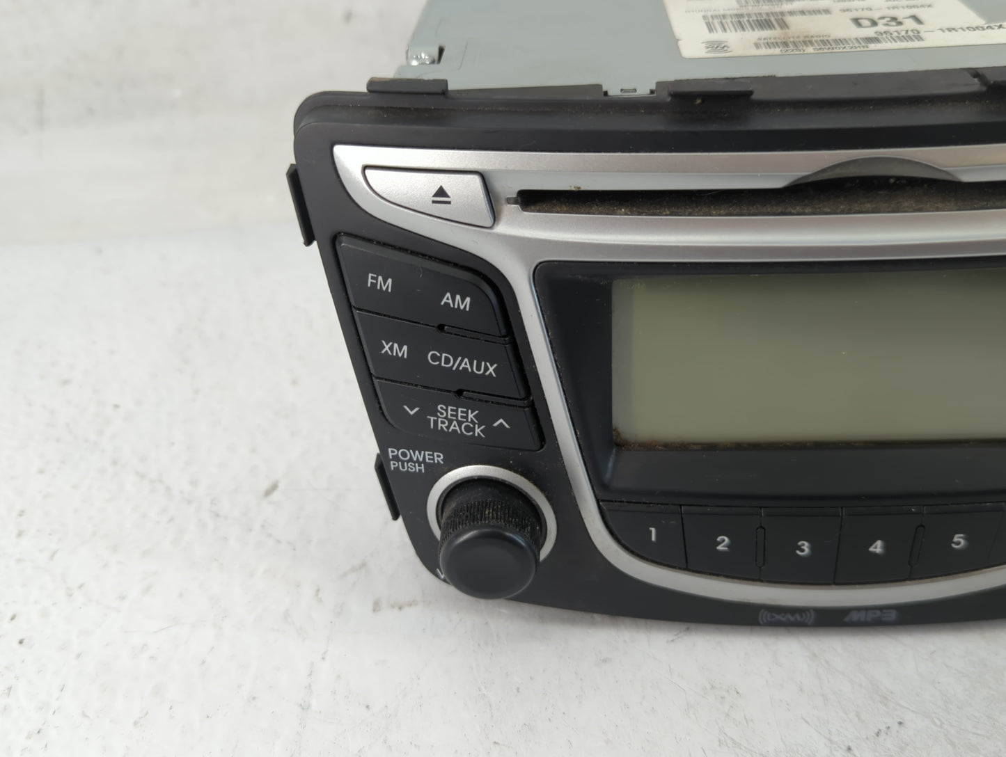 2012-2014 Hyundai Accent Radio AM FM Cd Player Receiver Replacement P/N:96170-1R1004X Fits Fits 2012 2013 2014 OEM Used Auto Parts - Oemusedautoparts1.com