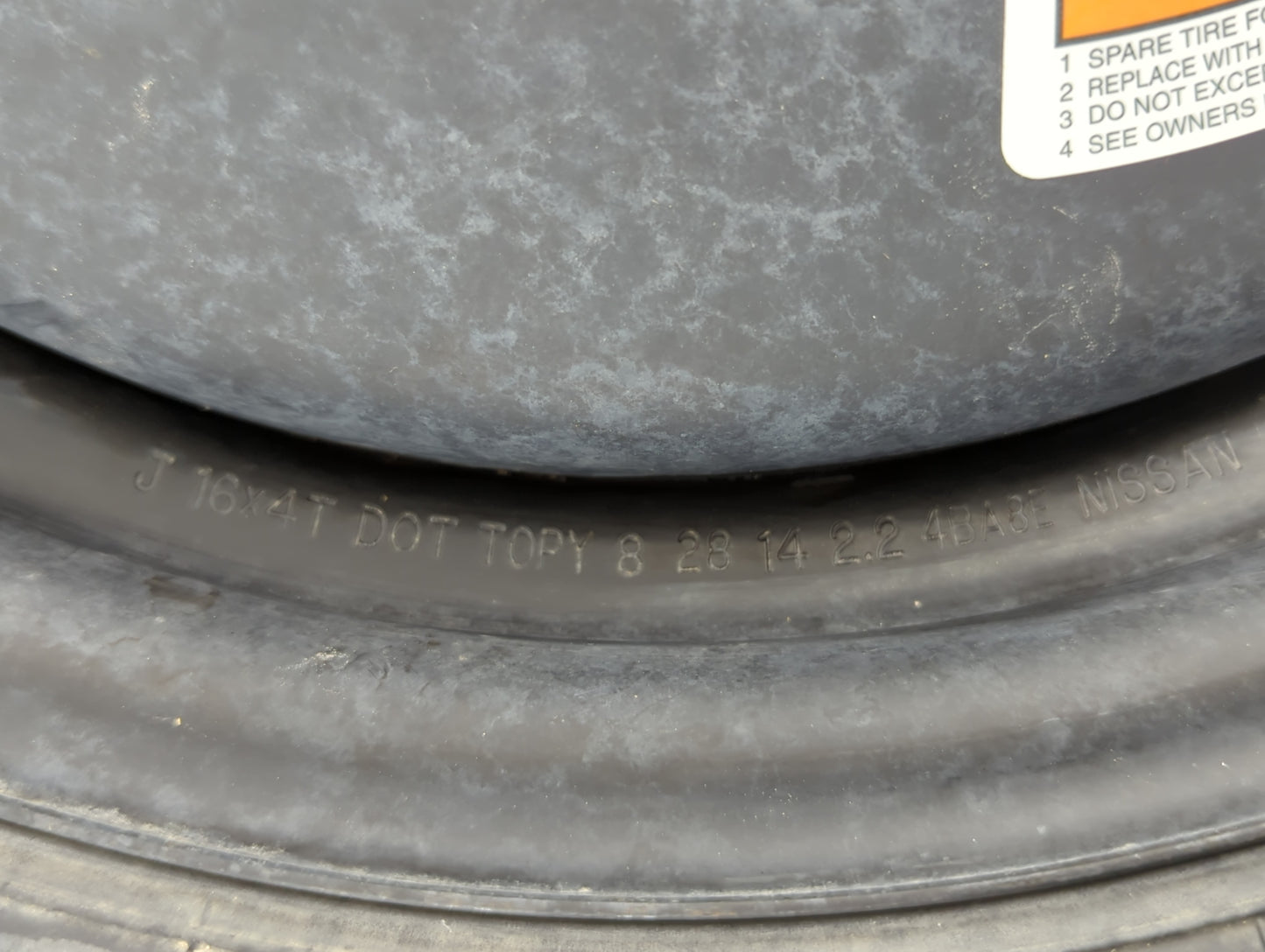 2014-2015 Nissan Rogue Spare Donut Tire Wheel Rim Oem