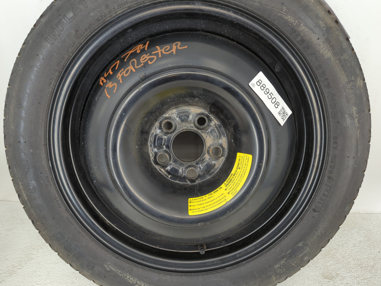 2009-2016 Hyundai Genesis Spare Donut Tire Wheel Rim Oem