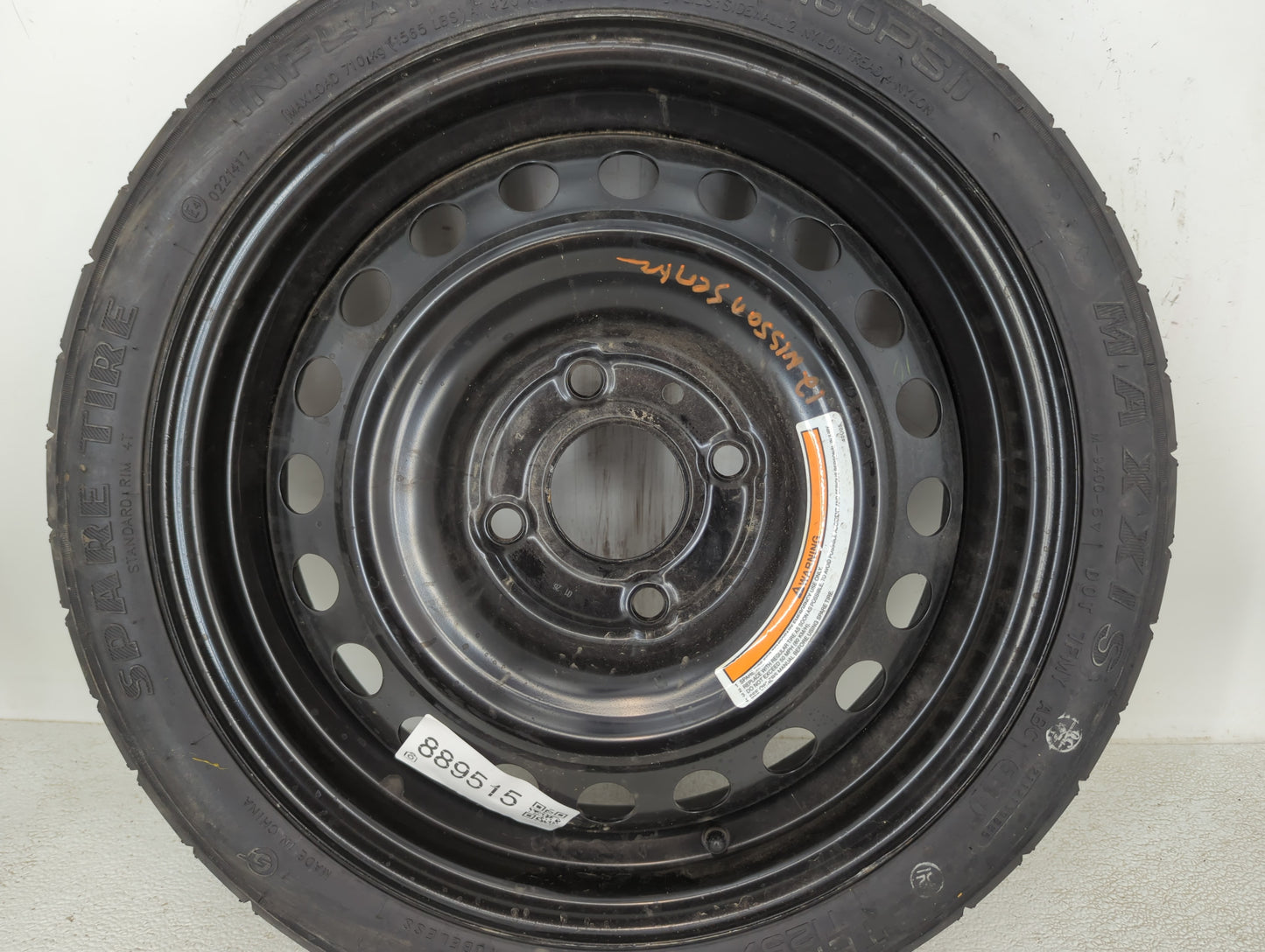 2022-2022 Acura Mdx Spare Donut Tire Wheel Rim Oem