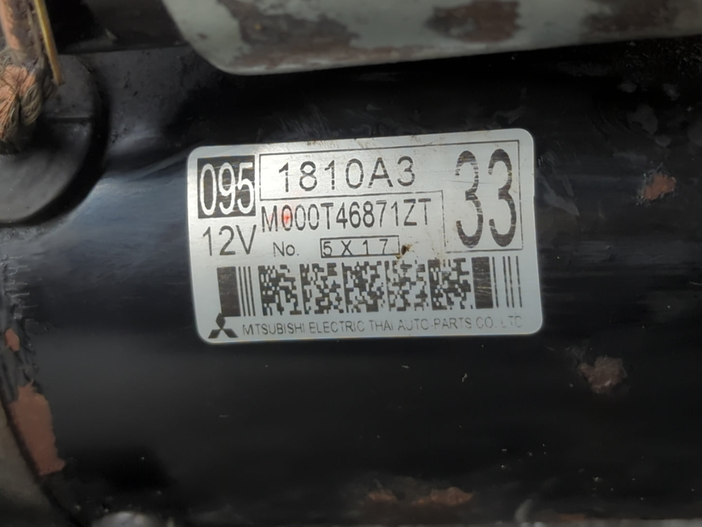 2018 Mitsubishi Mirage Car Starter Motor Solenoid OEM P/N:M000T46871ZT 0951810A3 Fits OEM Used Auto Parts - Oemusedautoparts1.com