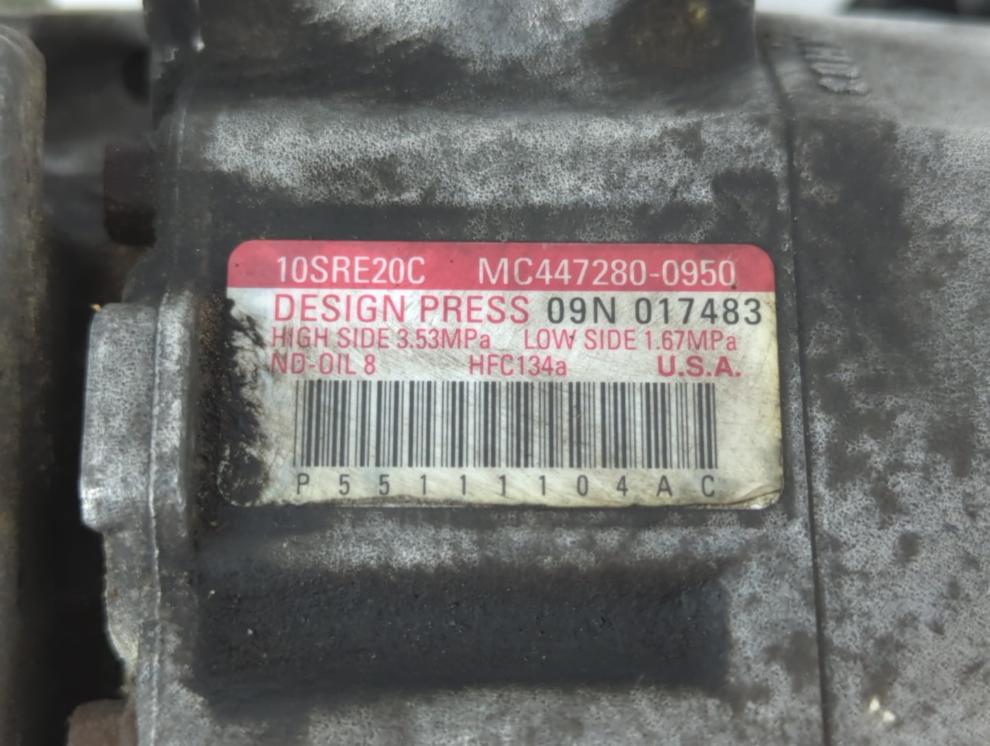 2011-2016 Chrysler Town & Country Air Conditioning A/c Ac Compressor Oem - Oemusedautoparts1.com