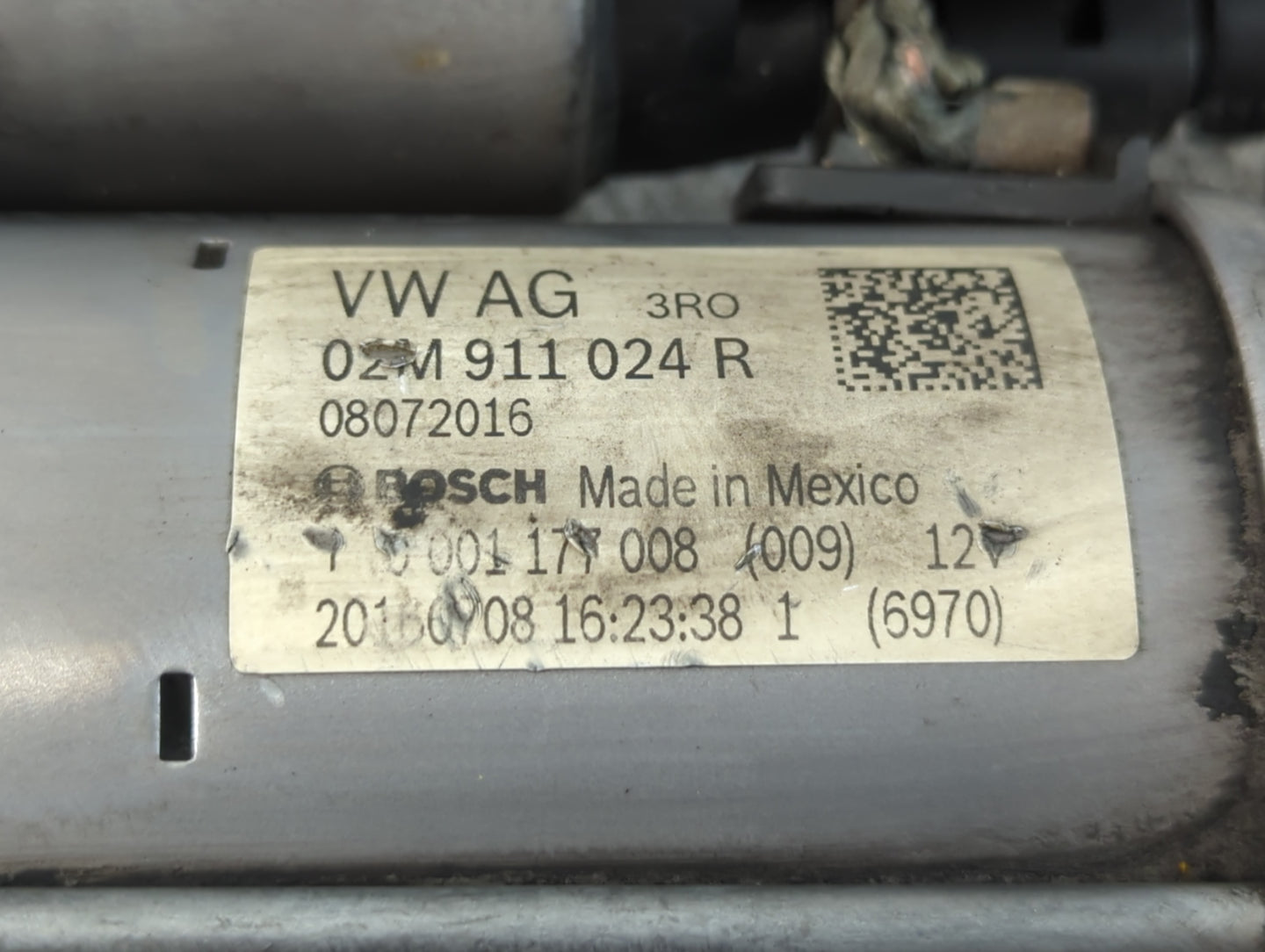 2014-2017 Volkswagen Beetle Car Starter Motor Solenoid OEM P/N:02M 911 024 R Fits Fits 2014 2015 2016 2017 OEM Used Auto Parts - Oemusedautoparts1.com