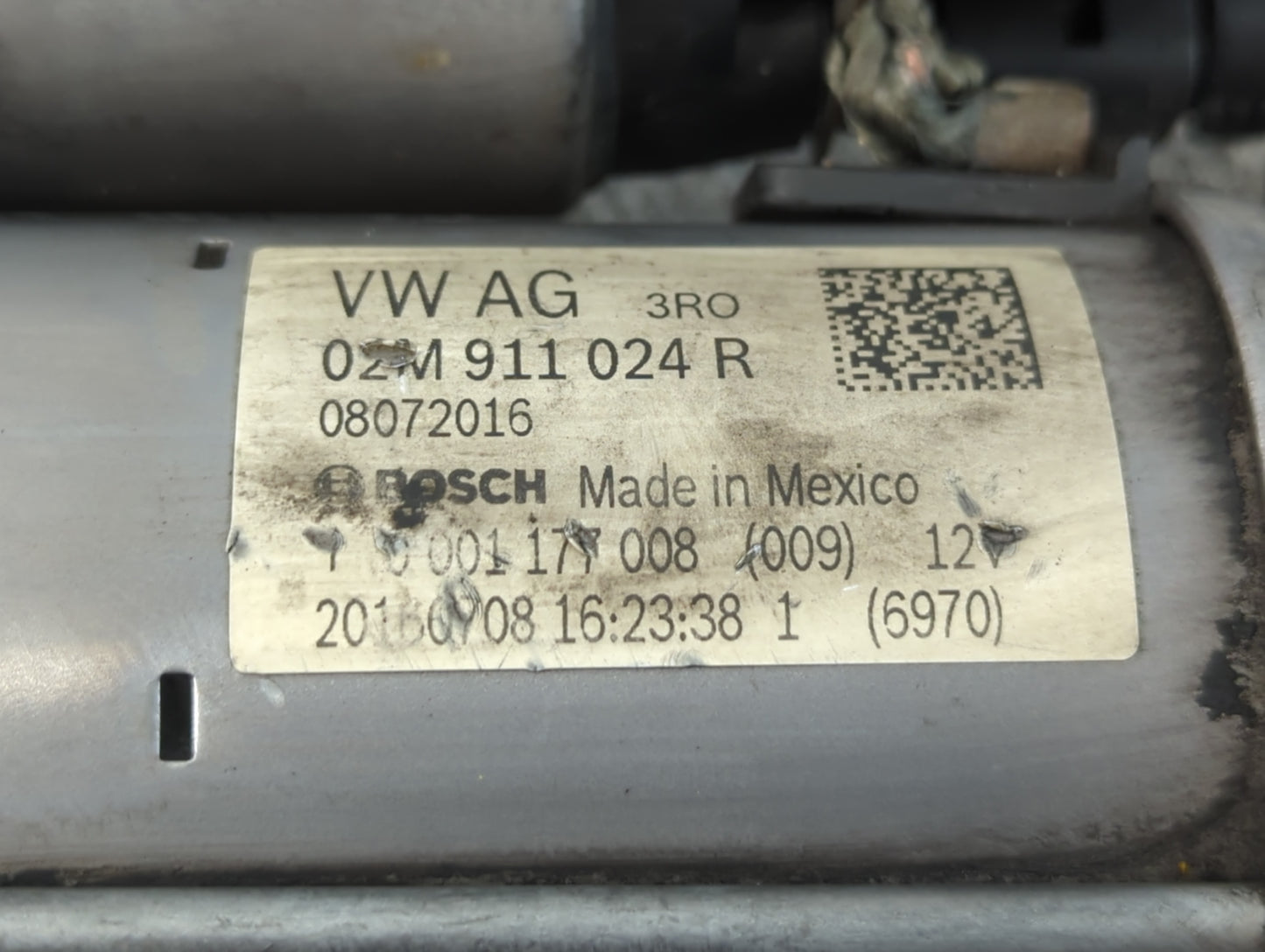 2014-2017 Volkswagen Beetle Car Starter Motor Solenoid OEM P/N:02M 911 024 R Fits Fits 2014 2015 2016 2017 OEM Used Auto Parts - Oemusedautoparts1.com