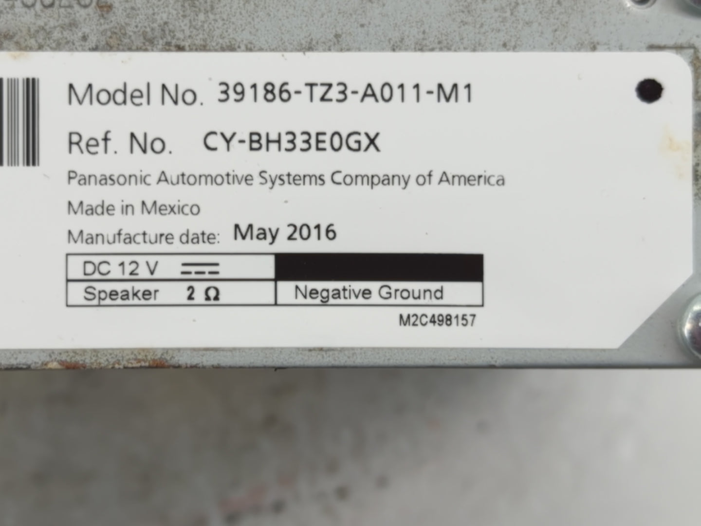 2015-2020 Acura Tlx Radio AM FM Cd Player Receiver Replacement P/N:39186-TZ3-A011-M1 39186-TZ3-A120-M1 Fits OEM Used Auto Parts - Oemusedautoparts1.com