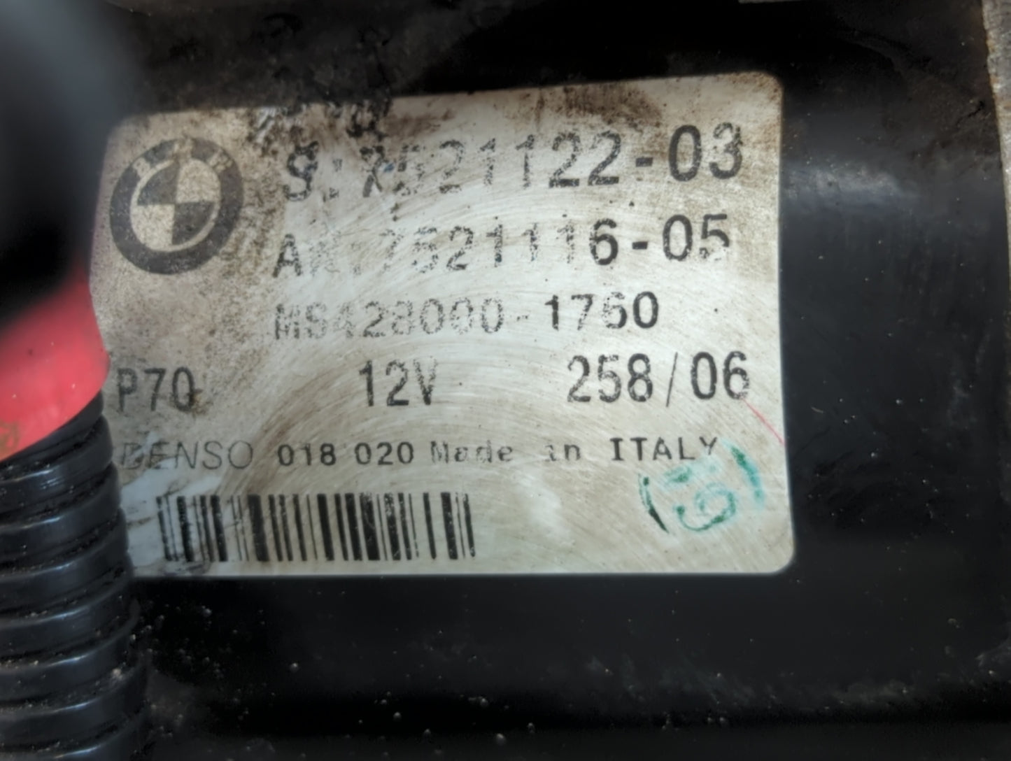 2007 Bmw 328xi Car Starter Motor Solenoid OEM P/N:7021122-03 018 020 Fits Fits 2005 2006 2008 2009 2010 2011 OEM Used Auto Parts