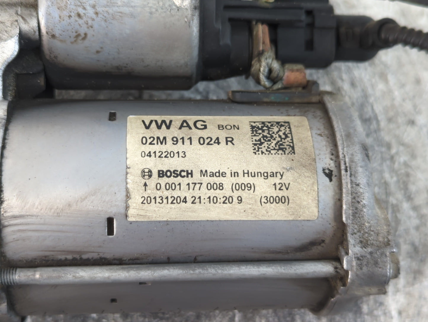 2014 Volkswagen Jetta Car Starter Motor Solenoid OEM P/N:02M 911 024 R Fits Fits 2015 2016 2017 2018 2019 2020 2021 2022 OEM Used Auto Parts - Oemusedautoparts1.com