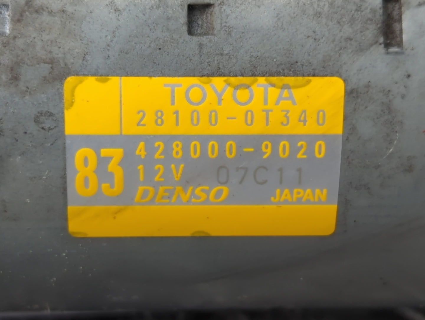 2019-2022 Toyota Corolla Car Starter Motor Solenoid OEM P/N:428000-9020 28100-0T340 Fits Fits 2019 2020 2021 2022 OEM Used Auto Parts - Oemusedautoparts1.com