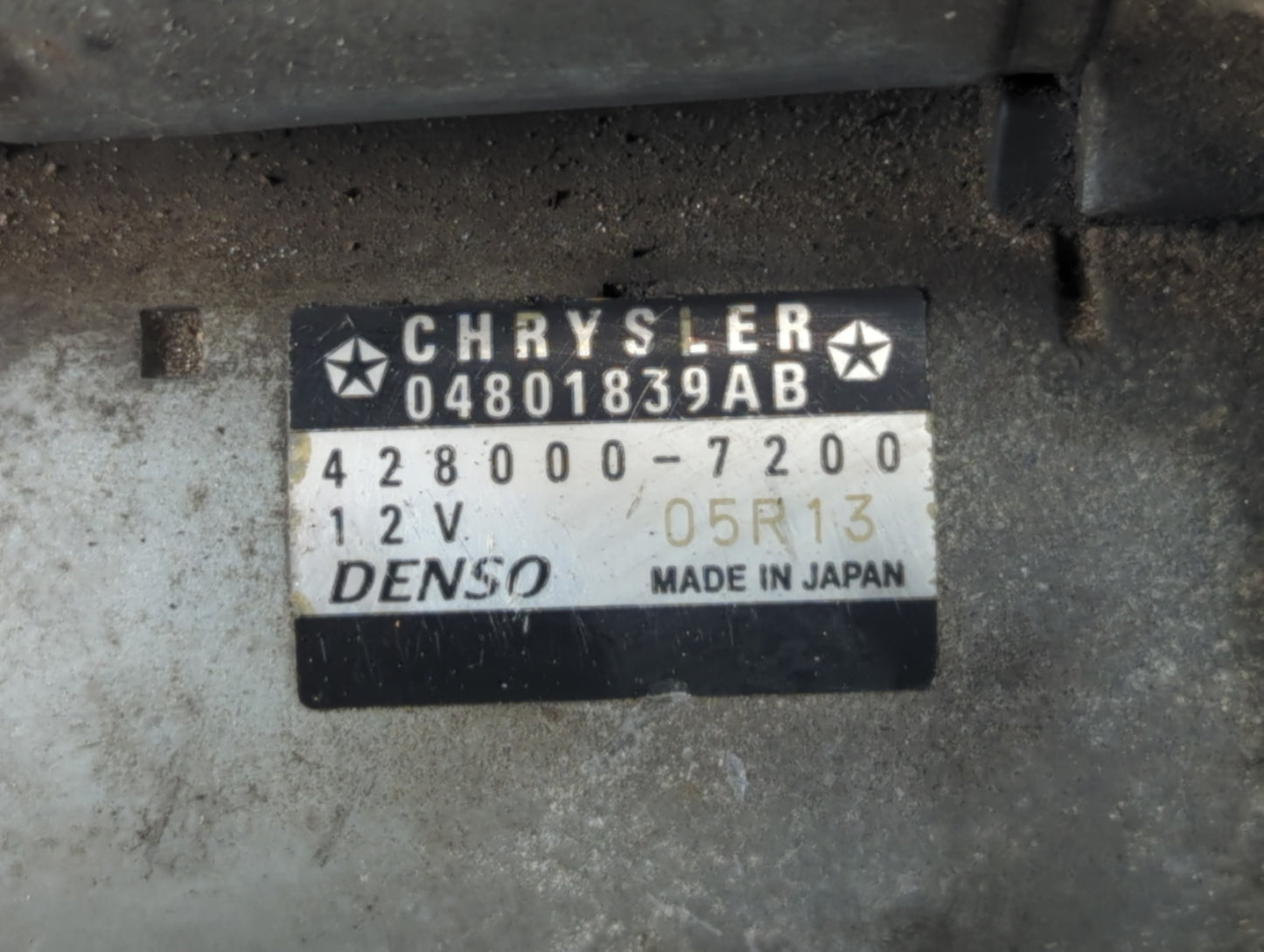 2011-2019 Dodge Journey Car Starter Motor Solenoid OEM P/N:428000-7200 04801839AB Fits OEM Used Auto Parts - Oemusedautoparts1.com
