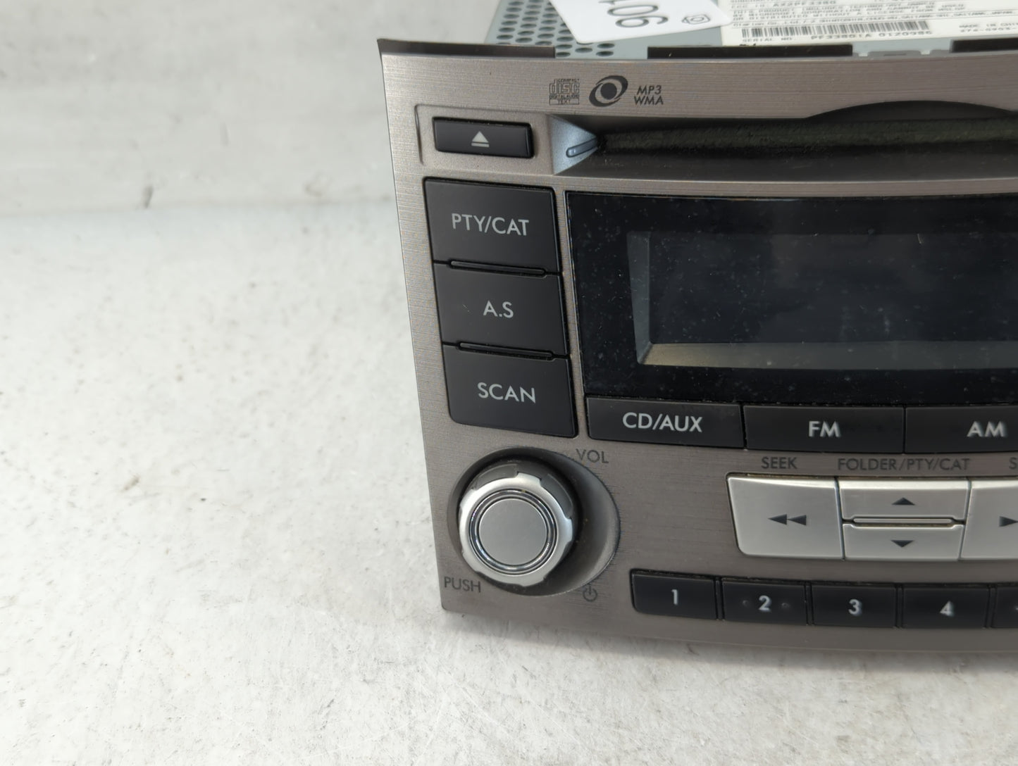 2012-2014 Subaru Legacy Radio AM FM Cd Player Receiver Replacement P/N:86201AJ61A Fits Fits 2012 2013 2014 OEM Used Auto Parts - Oemusedautoparts1.com