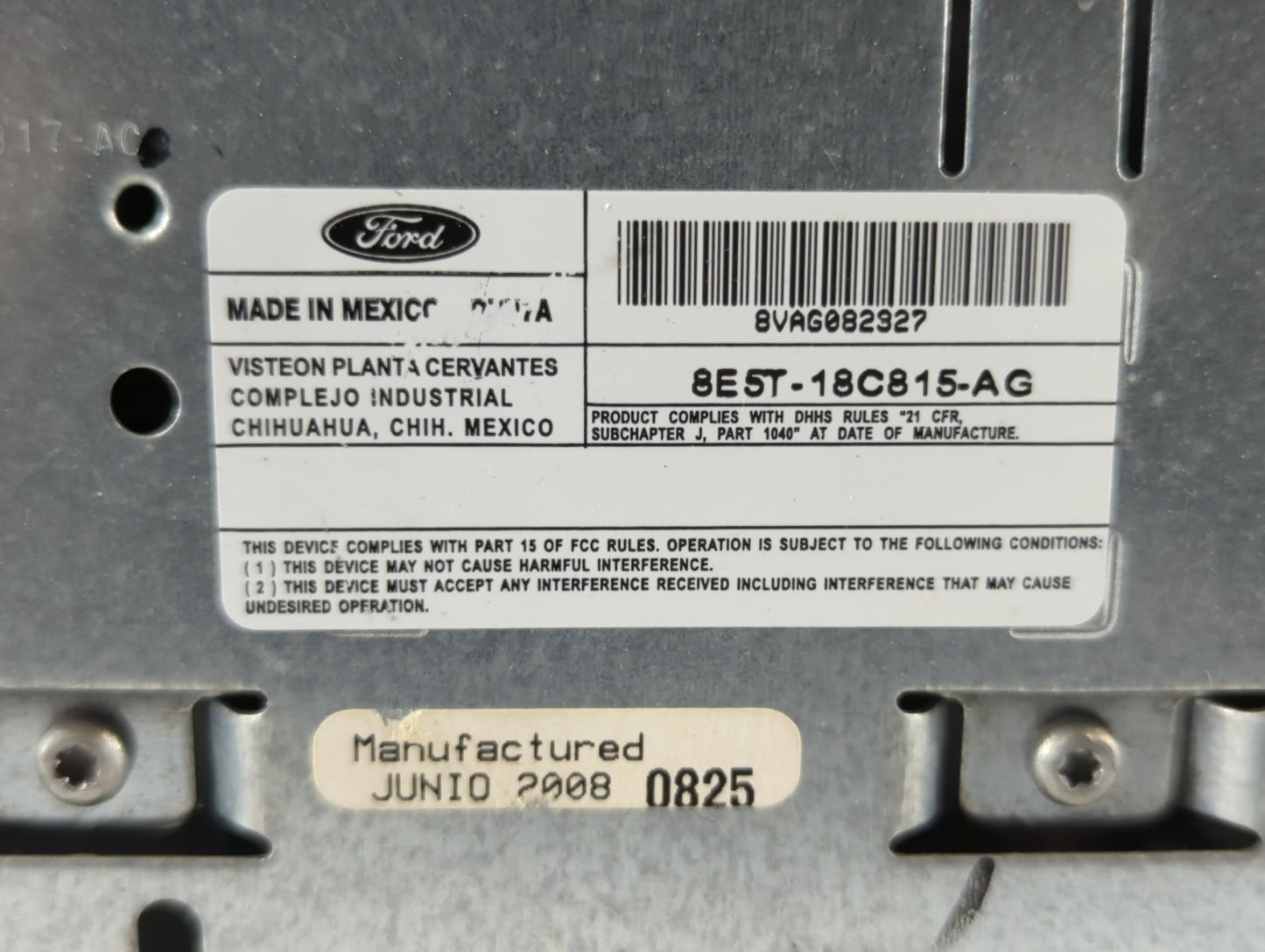 2009 Ford Fusion Radio AM FM Cd Player Receiver Replacement Fits OEM Used Auto Parts - Oemusedautoparts1.com