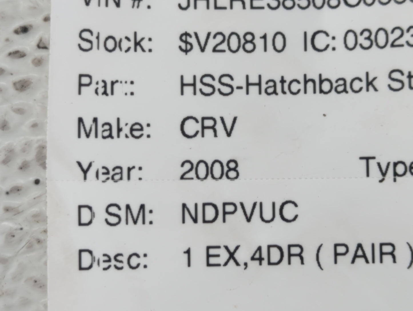 2007-2011 Honda Cr-v Spare Donut Tire Wheel Rim Oem