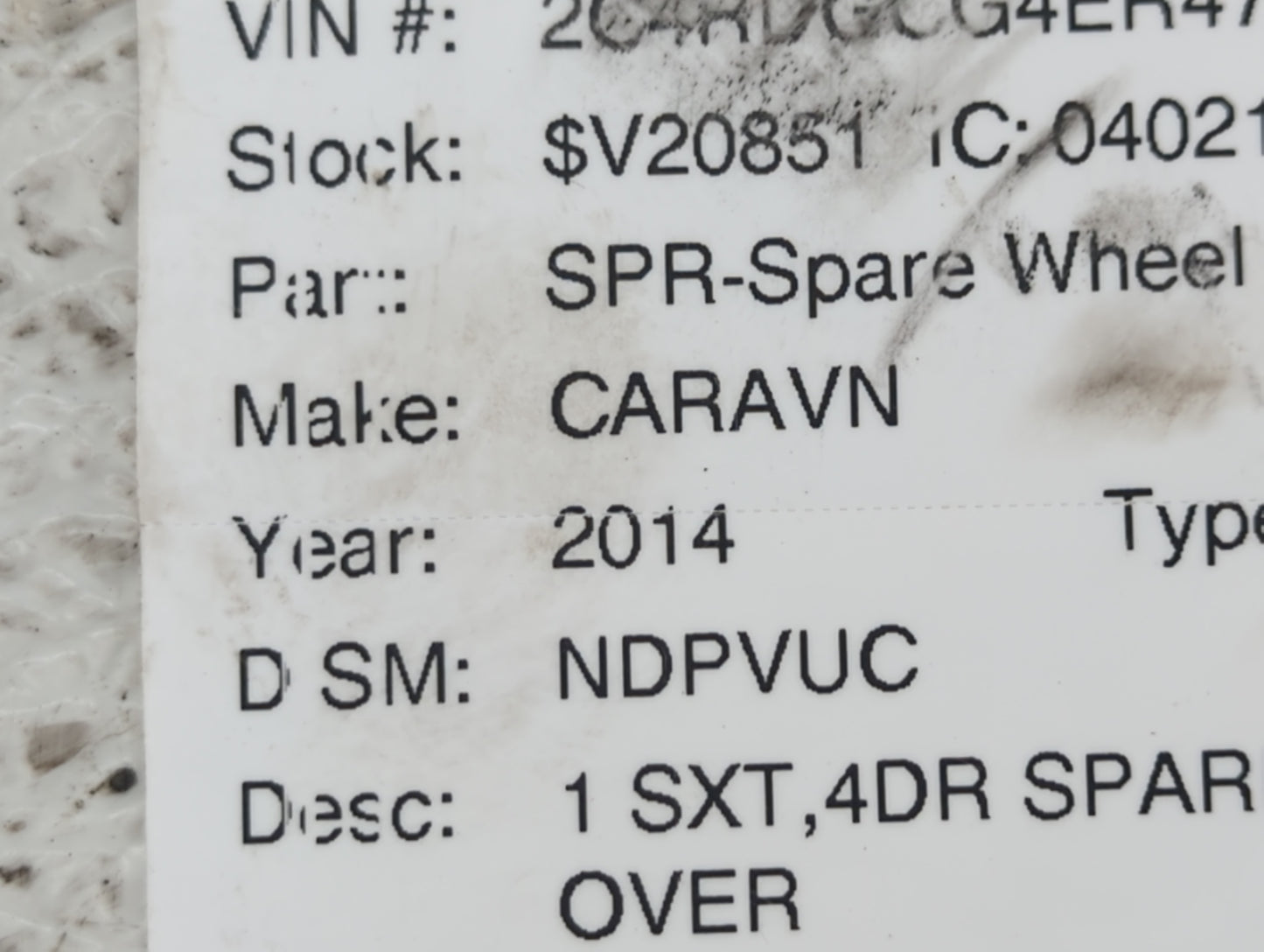 Dodge Caravan Spare Donut Tire Wheel Rim Oem