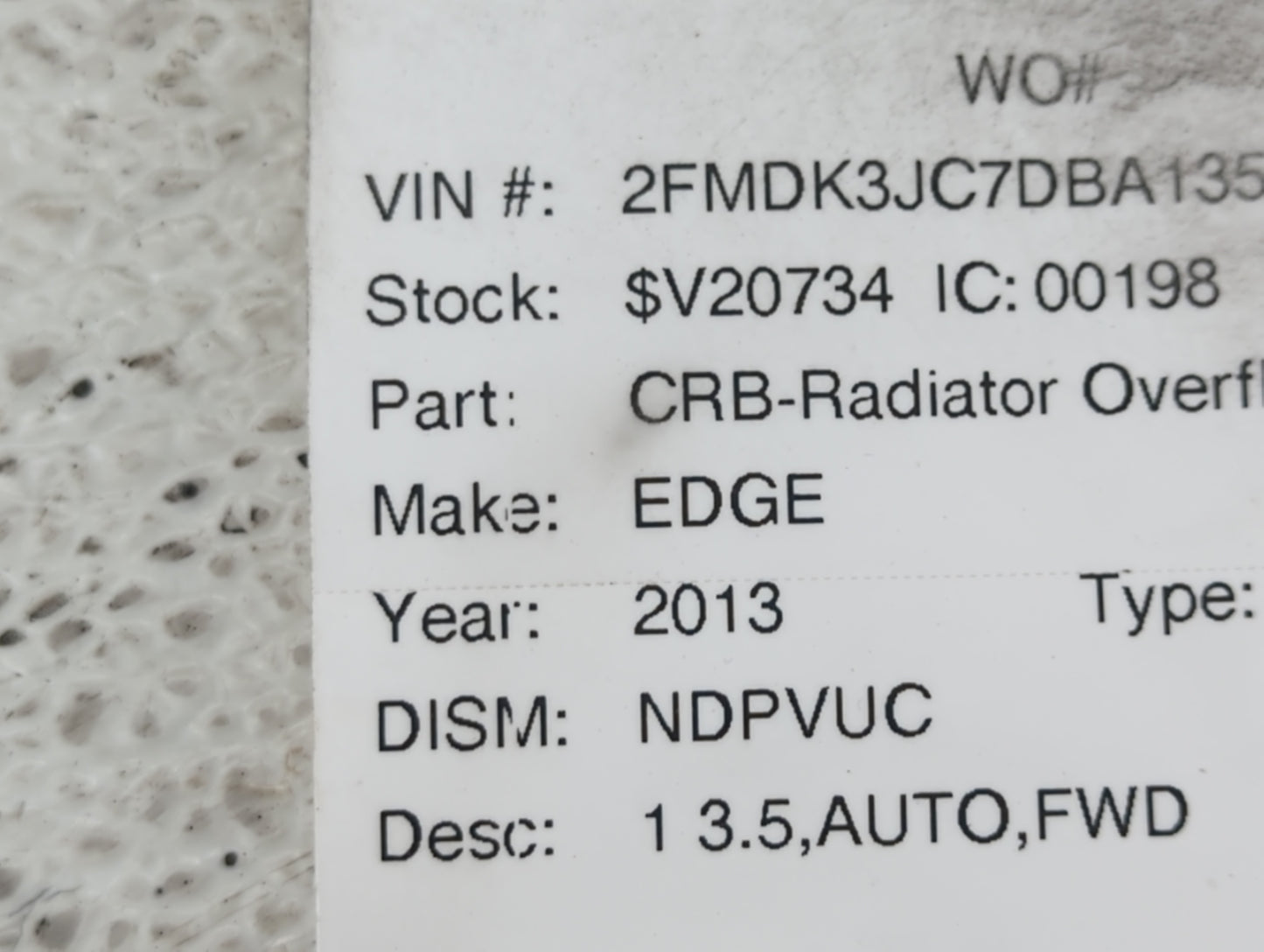 2007-2014 Ford Edge Spare Donut Tire Wheel Rim Oem