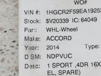 2013-2022 Honda Accord Spare Donut Tire Wheel Rim Oem