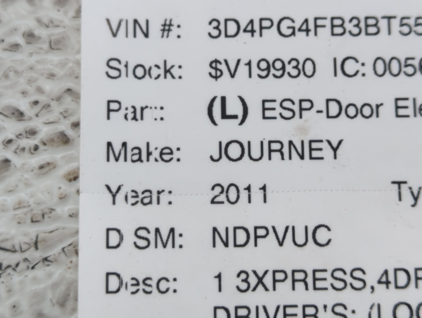 2009-2014 Dodge Journey Spare Donut Tire Wheel Rim Oem