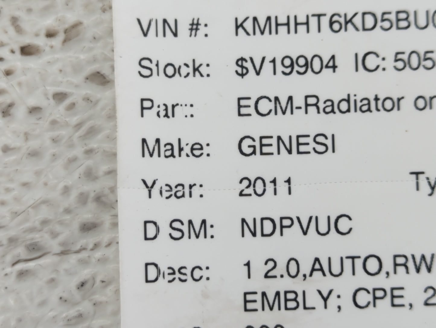 2009-2016 Hyundai Genesis Spare Donut Tire Wheel Rim Oem