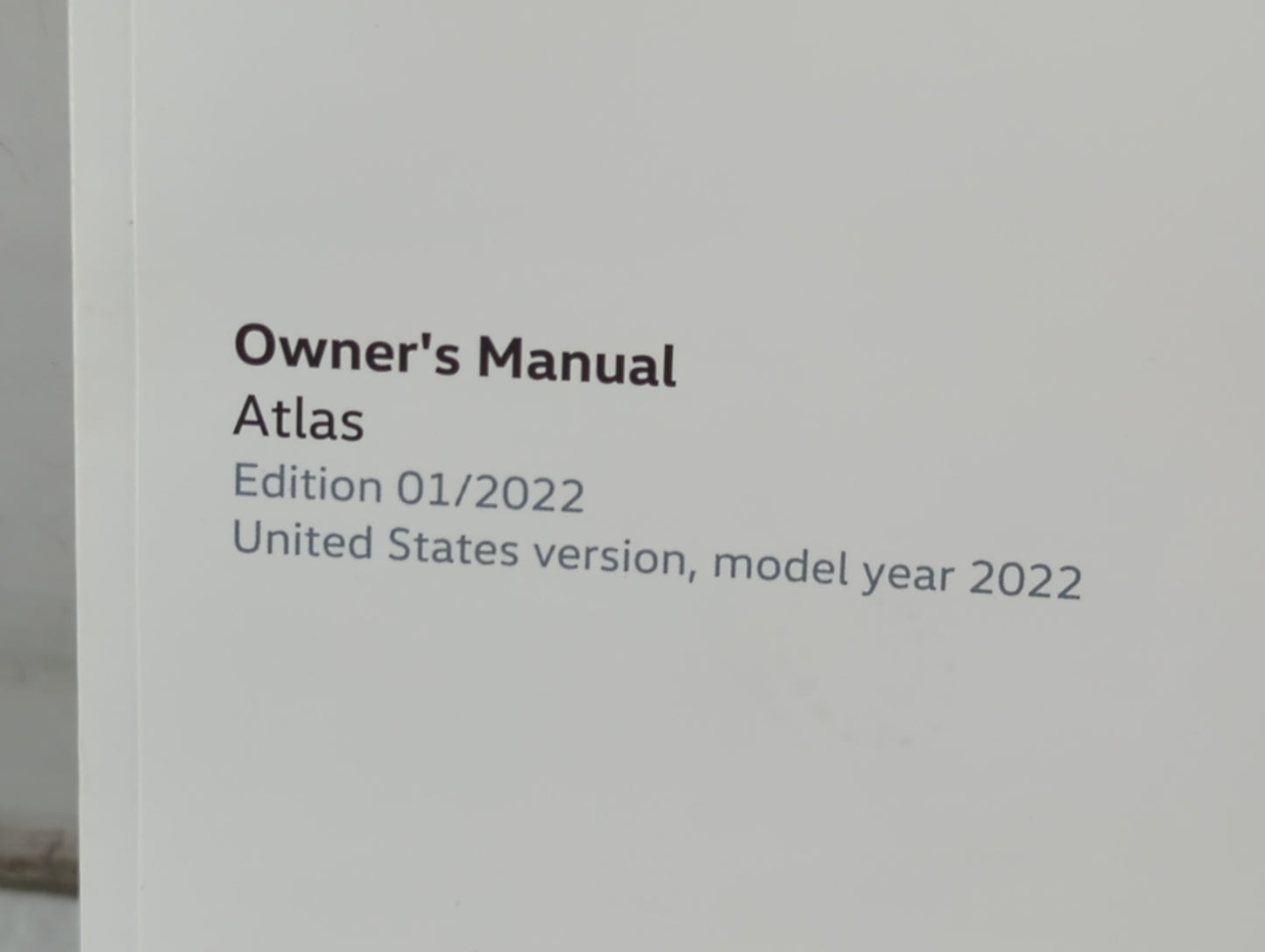 2022 Volkswagen Atlas Owners Manual Book Guide P/N:3CN012723SJ OEM Used Auto Parts