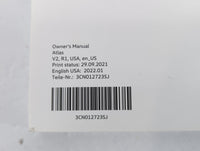 2022 Volkswagen Atlas Owners Manual Book Guide P/N:3CN012723SJ OEM Used Auto Parts