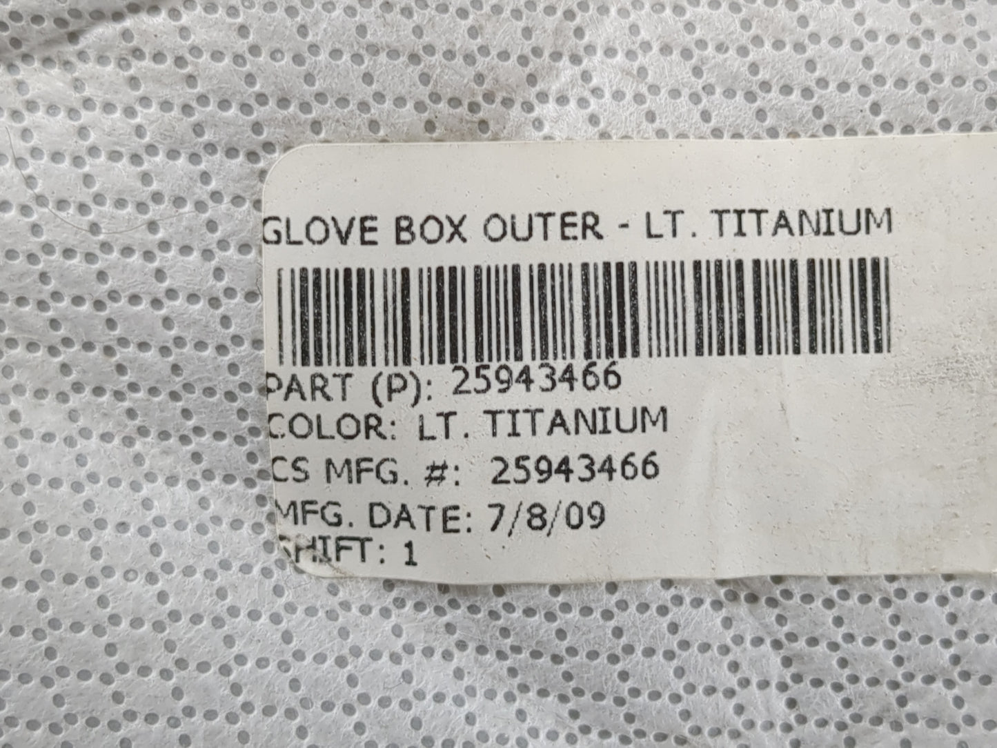 2010 Gmc Acadia Passenger Glove Box Door Storage Compartment