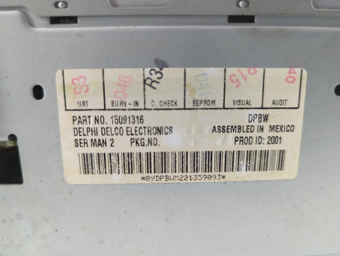 2002 Chevrolet Blazer S10/jimmy S15 Radio AM FM Cd Player Receiver Replacement P/N:15091316 Fits Fits 2003 OEM Used Auto Par