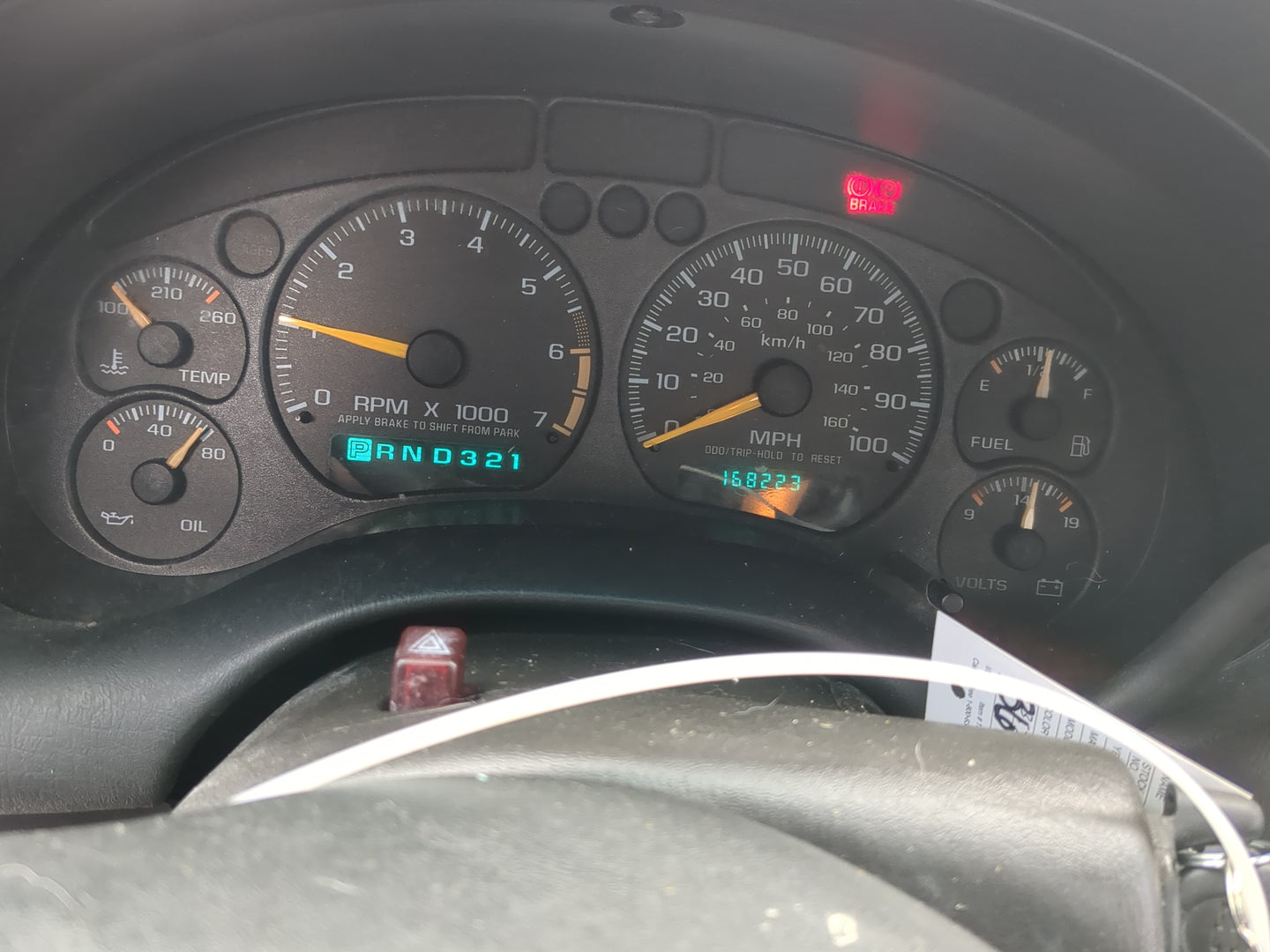 2000 Chevrolet S10/s15/sonoma Instrument Cluster Speedometer Gauges Miles:168K Fits Fits 2001 2002 2003 OEM Used Auto Parts 