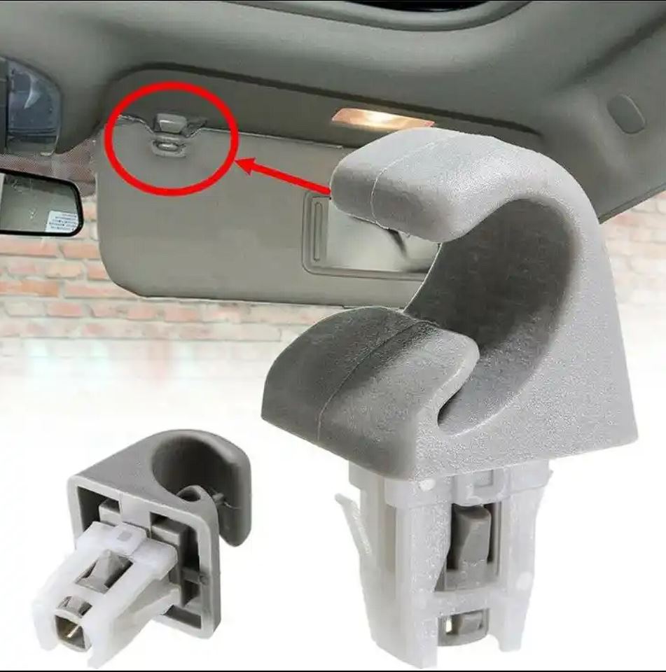 Toyota Hook Holder Clip Bracket Hanger Driver or Passenger Sun Visor Shade Replacement Roof Attachment Gray - Oemusedautoparts1.com
