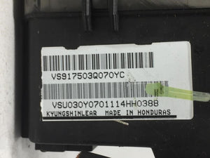 2014 Hyundai Sonata Fusebox Fuse Box Panel Relay Module P/N:91750-3Q070 Fits 2011 2012 2013 OEM Used Auto Parts