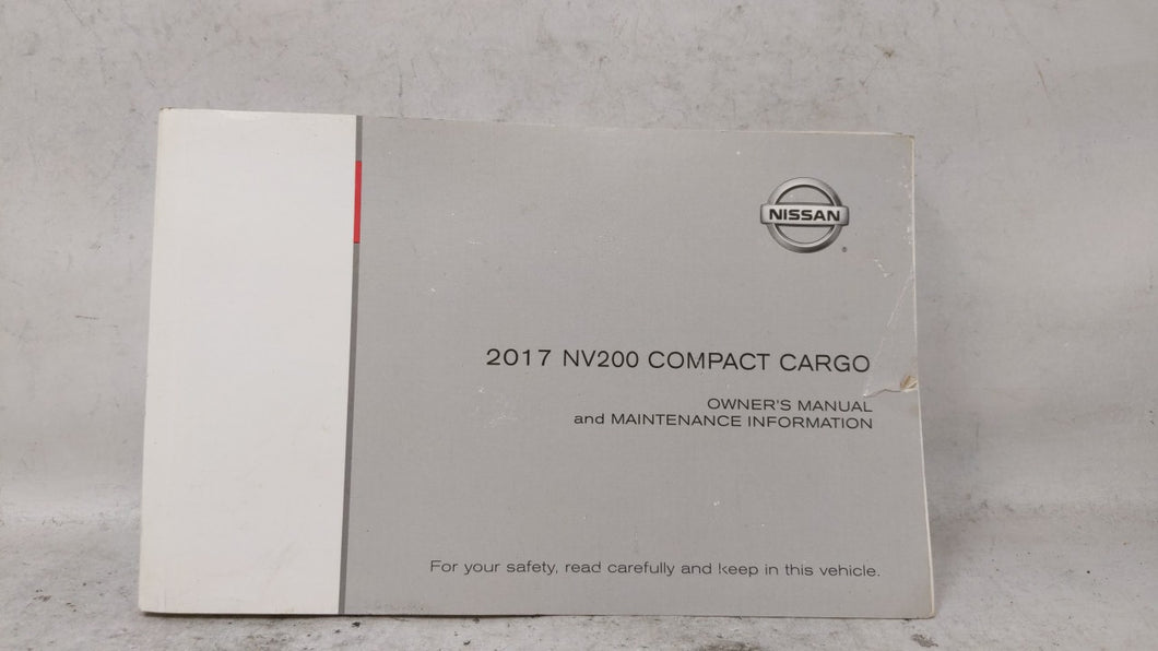 2017 Nissan Nv200 Owners Manual Book Guide OEM Used Auto Parts - Oemusedautoparts1.com