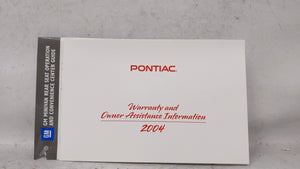 2004 Pontiac Montana Owners Manual Book Guide OEM Used Auto Parts - Oemusedautoparts1.com