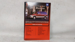 2004 Pontiac Montana Owners Manual Book Guide OEM Used Auto Parts - Oemusedautoparts1.com