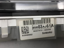 2007 Subaru Legacy Instrument Cluster Speedometer Gauges P/N:85003AJ61A Fits 2012 OEM Used Auto Parts - Oemusedautoparts1.com