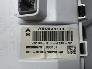 2012 Honda Civic Instrument Cluster Speedometer Gauges P/N:93,287 MI. PN:78100TR0A110M1 Fits OEM Used Auto Parts - Oemusedautoparts1.com