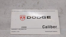 2008 Dodge Caliber Owners Manual Book Guide OEM Used Auto Parts - Oemusedautoparts1.com