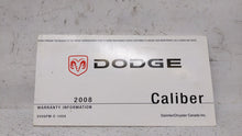 2008 Dodge Caliber Owners Manual Book Guide OEM Used Auto Parts - Oemusedautoparts1.com