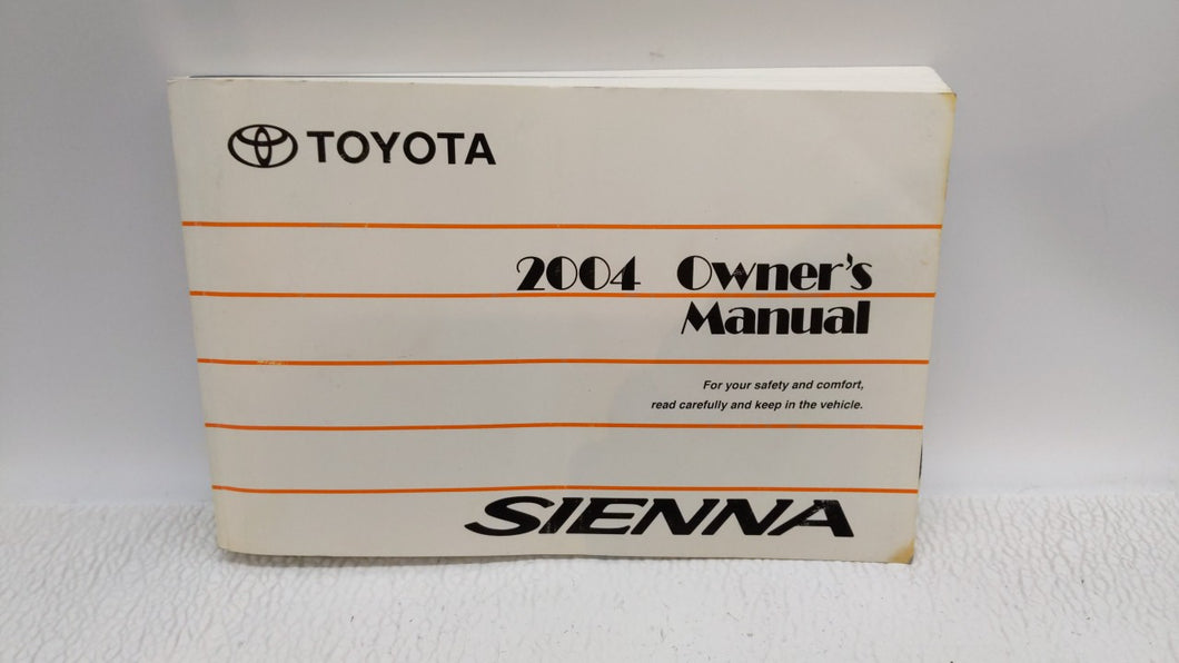 2004 Toyota Sienna Owners Manual Book Guide P/N:01999-45412 01999-45412 OEM Used Auto Parts