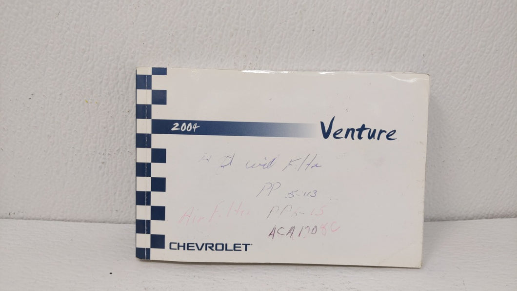 2004 Chevrolet Venture Owners Manual Book Guide OEM Used Auto Parts - Oemusedautoparts1.com