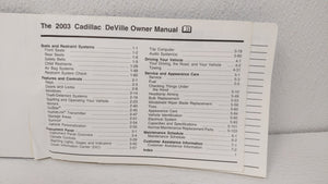 2003 Cadillac Deville Owners Manual Book Guide OEM Used Auto Parts - Oemusedautoparts1.com