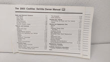 2003 Cadillac Deville Owners Manual Book Guide OEM Used Auto Parts - Oemusedautoparts1.com