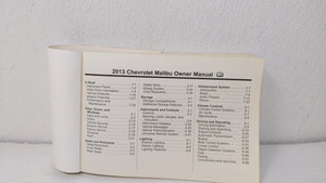 2013 Chevrolet Malibu Owners Manual Book Guide OEM Used Auto Parts - Oemusedautoparts1.com